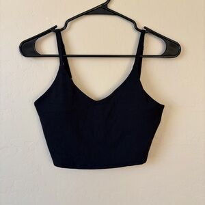 Black V-Neck Crop Tank Top